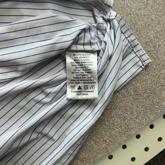 FootJoy Men's Blue Striped Polo Shirt, size L - Picture 4 of 8